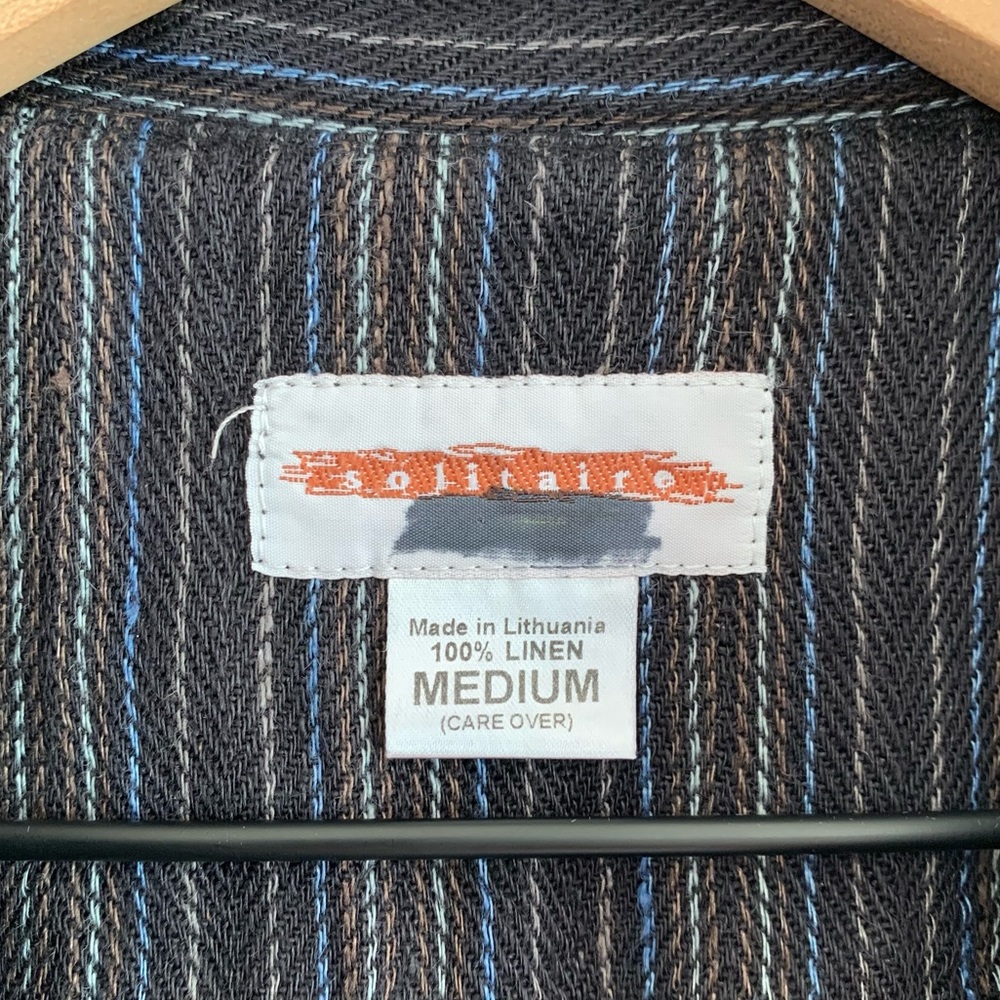 Solitaire 100% Linen Striped Jacket - Picture 8 of 8